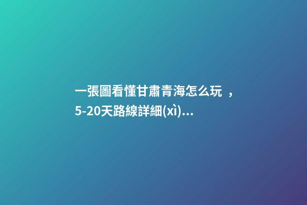 一張圖看懂甘肅青海怎么玩，5-20天路線詳細(xì)旅游攻略